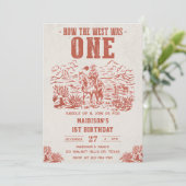 Eerste Rodeo Western Cowboy Eerste Verjaardagsfees Kaart (Staand voorkant)