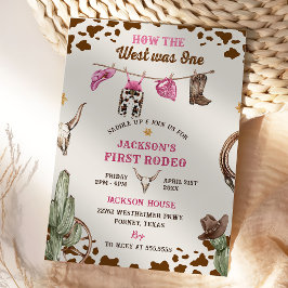 Eerste Rodeo Western Cowboy Eerste Verjaardagsfees Kaart