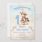 Eerste Rodeo Western Cowboy Paard 1e Verjaardag Kaart (Voorkant)