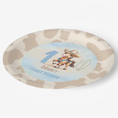 Eerste Rodeo Western Cowboy Paard 1e Verjaardag Papieren Bordje (Gekanteld)