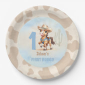 Eerste Rodeo Western Cowboy Paard 1e Verjaardag Papieren Bordje (Voorkant)