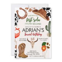 Eerste Rodeo Western Cowboy Tweede Verjaardag