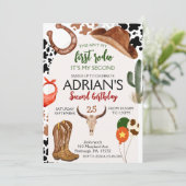 Eerste Rodeo Western Cowboy Tweede Verjaardag Kaart (Staand voorkant)