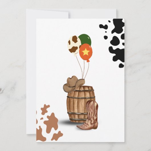 Eerste Rodeo Western Cowboy Tweede Verjaardag Kaart (Achterkant)