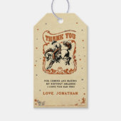 Eerste Rodeo Western Cowboy Verjaardag Bedankt Cadeaulabel (Voorkant)