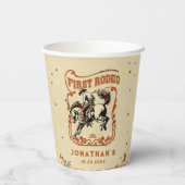Eerste Rodeo Western Cowboy verjaardagsfeestje Papieren Bekers (Achterkant)