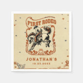 Eerste Rodeo Western Cowboy verjaardagsfeestje Servet (Voorkant)