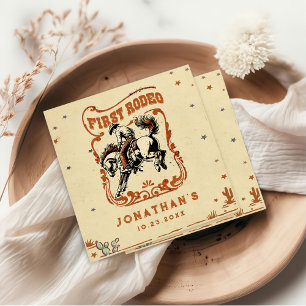 Eerste Rodeo Western Cowboy verjaardagsfeestje Servet