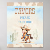 Eerste Rodeo Western Cowboy Verjaardagsjongen Favo Poster (Voorkant)