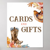Eerste Rodeo Western Girl Kaarten en Cadeaus Bord Poster (Voorkant)