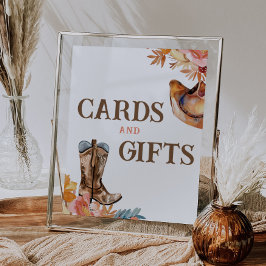 Eerste Rodeo Western Girl Kaarten en Cadeaus Bord Poster