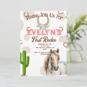 Eerste Rodeo Western Hoefijzer Bedankkaart (Staand voorkant)