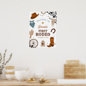 Eerste Rodeo Western Jongen Eerste Verjaardag Welk Poster (Keuken)