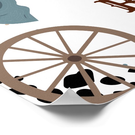 Eerste Rodeo Western Jongen Eerste Verjaardag Welk Poster (Hoek)