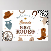 Eerste Rodeo Western Jongen Eerste Verjaardag Welk Poster (Voorkant)