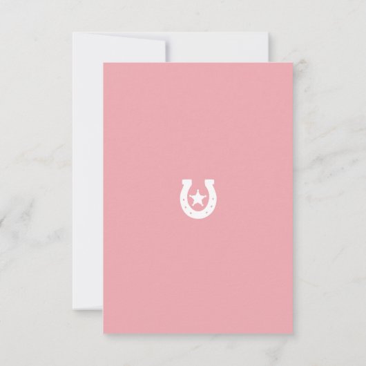 Eerste Rodeo Western Meisje 1e Verjaardag Bedankkaart (Achterkant)