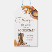 Eerste Rodeo Western Meisje 1e Verjaardag Cadeaulabel (Voorkant)