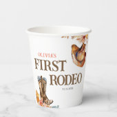 Eerste Rodeo Western Meisje 1e Verjaardag Papieren Bekers (Achterkant)