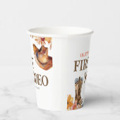 Eerste Rodeo Western Meisje 1e Verjaardag Papieren Bekers (Rechts)