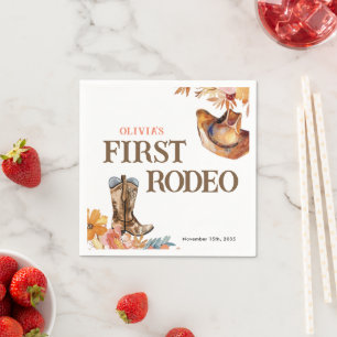 Eerste Rodeo Western Meisje 1e Verjaardag Servet