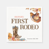 Eerste Rodeo Western Meisje 1e Verjaardag Servet (Voorkant)