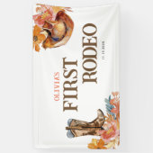 Eerste Rodeo Western Meisje 1e Verjaardag Spandoek (Verticaal)