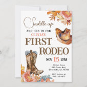 Eerste Rodeo Western Meisje 1e Verjaardagsuitnodig Kaart (Voorkant)