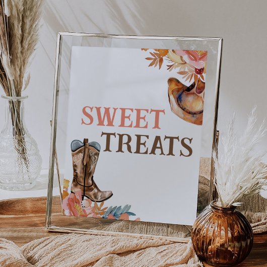 Eerste Rodeo Western Meisje Sweet Treats Teken Poster