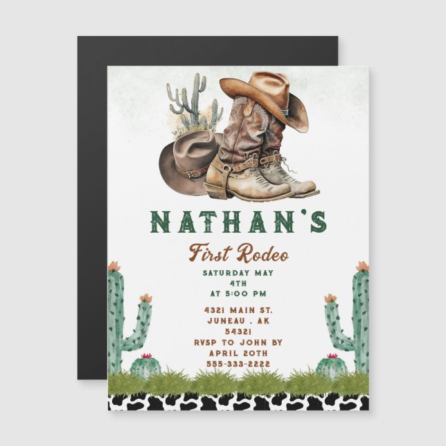 Eerste Rodeo Western Paard Cowboy Hoed Cactus (Voorkant / Achterkant)