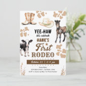 Eerste Rodeo Western Verjaardag Kaart (Staand voorkant)