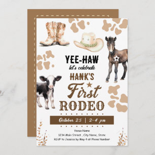 Eerste Rodeo Western Verjaardag Kaart