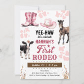 Eerste Rodeo Western Verjaardagsmeisje Kaart (Voorkant)