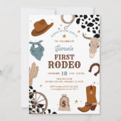 Eerste Rodeo | Western Wild West Boy Eerste Verjaa Kaart (Voorkant)