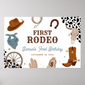 Eerste Rodeo Western Wild West Boy Eerste Verjaard Poster (Voorkant)