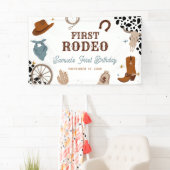Eerste Rodeo Western Wild West Boy Eerste Verjaard Spandoek (Insitu)
