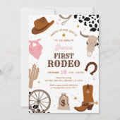 Eerste Rodeo Western Wild West Meisje Eerste Verja Kaart (Voorkant)