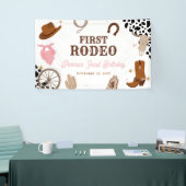 Eerste Rodeo Western Wild West Meisje Eerste Verja Spandoek (Beurs)