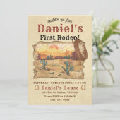 Eerste Rodeo Westerne Cowboy 1e verjaardag Kaart (Staand voorkant)