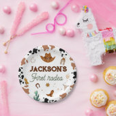 Eerste Rodeo Westerne Cowboy 1e verjaardag Papieren Bordje (Feest)