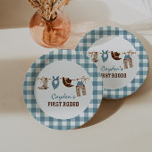 Eerste Rodeo Westerne Cowboy 1e verjaardag Papieren Bordje