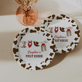 Eerste Rodeo Westerne Cowboy 1e verjaardag Papieren Bordje