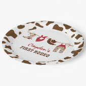 Eerste Rodeo Westerne Cowboy 1e verjaardag Papieren Bordje (Gekanteld)