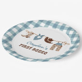 Eerste Rodeo Westerne Cowboy 1e verjaardag Papieren Bordje (Gekanteld)