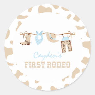 Eerste Rodeo Westerne Cowboy 1e verjaardag Ronde Sticker