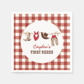 Eerste Rodeo Westerne Cowboy 1e verjaardag Servet (Voorkant)