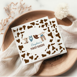 Eerste Rodeo Westerne Cowboy 1e verjaardag Servet