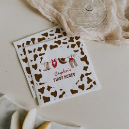 Eerste Rodeo Westerne Cowboy 1e verjaardag Servet