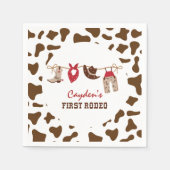 Eerste Rodeo Westerne Cowboy 1e verjaardag Servet (Voorkant)