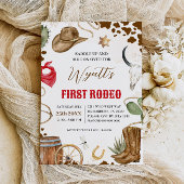 EERSTE RODEO Westerne Cowboy 1e Verjaardagsuitnodi Kaart