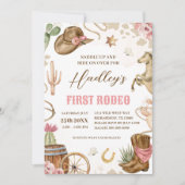 EERSTE RODEO Westerne Cowboy 1e Verjaardagsuitnodi Kaart (Voorkant)